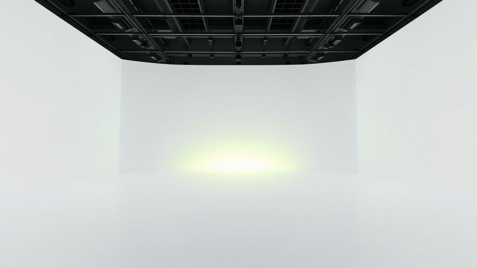 Minimal bright event space with a single soft gradient glow of light